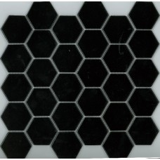 Gloss Black Hexagon Mosaic 48mm